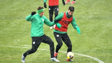 Konyaspor, Gençlerbirliği hazırlıklarını kar aşağı sürdürdü